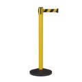 Montour Line Stanchion Retractable Belt Barrier Yellow Post 9 ft. Black/Yellow Belt MS630-YW-BYD-90